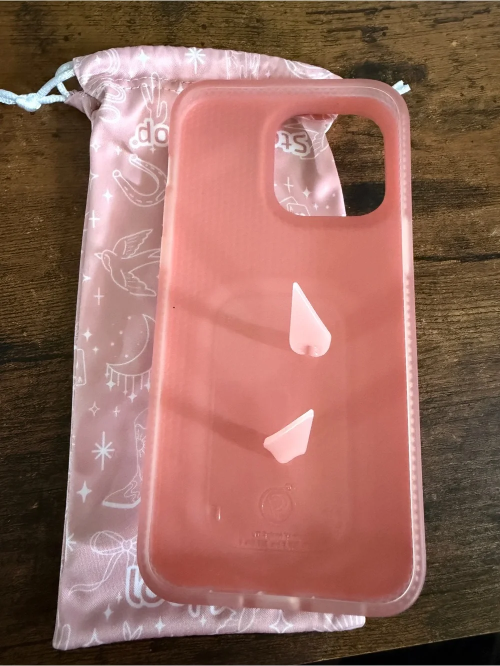 Loopy Case Peach Pink Western Doodle Phone Case with Built-In Loop